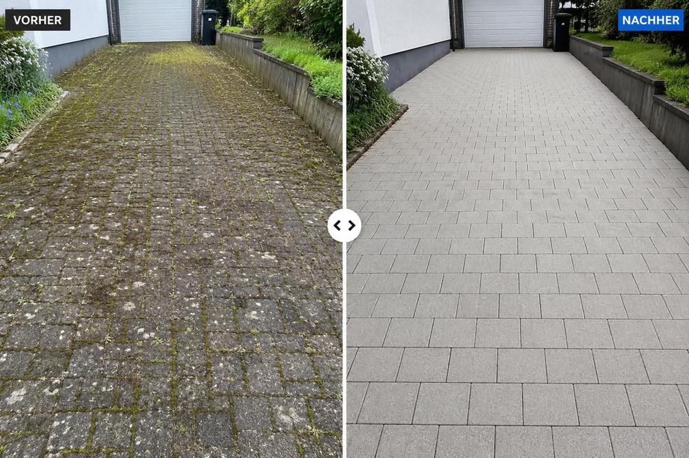 Steinreinigung Kassel Einfahrt sauber