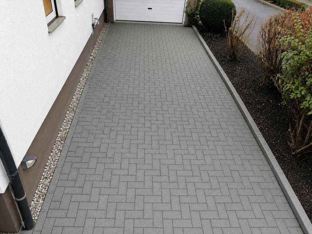 Pflastereinfahrt sauber nachher